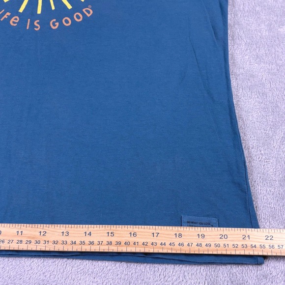 Life Is Good Womens Blue Good Day Sunshine Crusher Tee Graphic T-Shirt Large - Picture 8 of 11